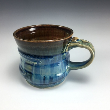 Blue Drippy Mug with thumbrest